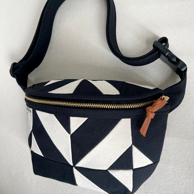 kaleidoscope fanny bag, black + natural